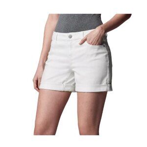 Simply Vera Wang Womens White Mid Rise Pockets Cuffed Hem Jean Shorts Sz 4 NWT
